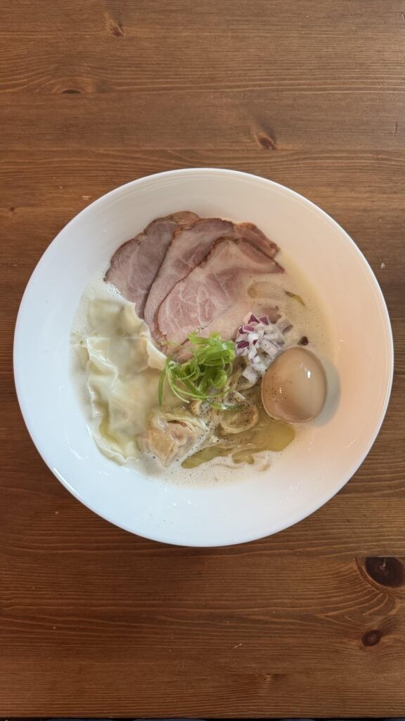 Tori Paitan with pork and truffle wontons